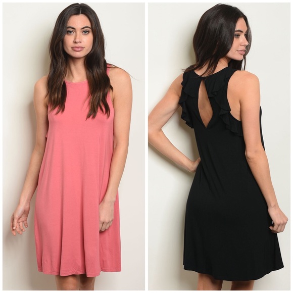 Ruffle Back Dress - Pink - Picture 2 of 2